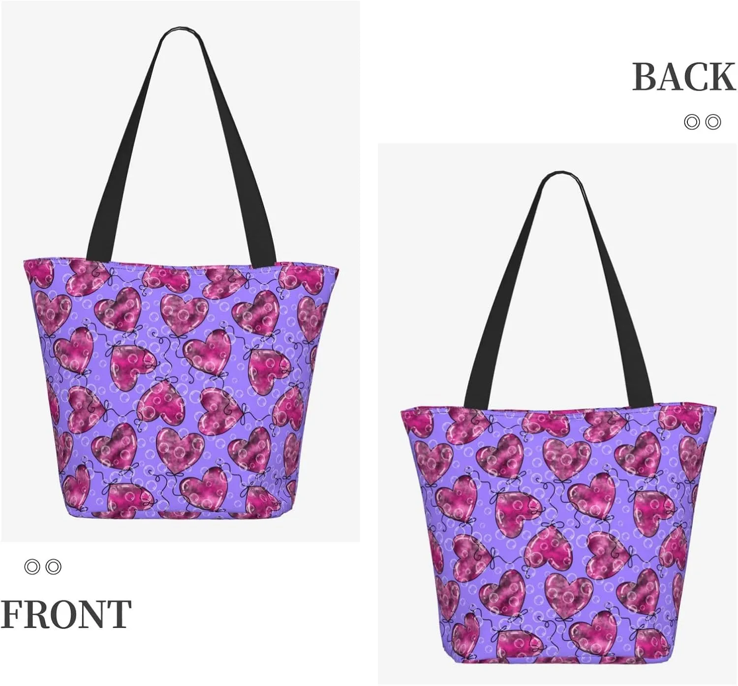 Romantic Bubbles Birthday Balloons Tote Bag Women Reusable Shopping Bags Shoulder Bag Portable Storage HandBags