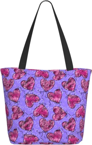 Romantic Bubbles Birthday Balloons Tote Bag Women Reusable Shopping Bags Shoulder Bag Portable Storage HandBags