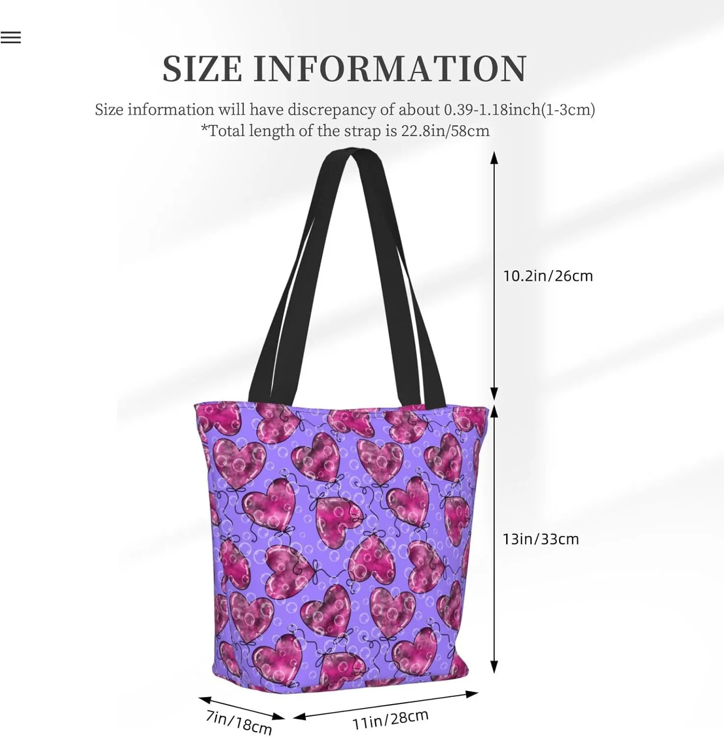 Romantic Bubbles Birthday Balloons Tote Bag Women Reusable Shopping Bags Shoulder Bag Portable Storage HandBags