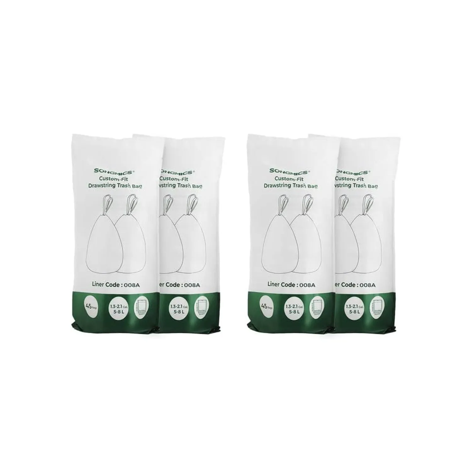 Rootz 4 Pack Muslin Bags - White Bags - Reusable Pouches - HDPE Material - 8L Capacity - Eco-Friendly - 37cm x 42cm - 6.8cm x 15cm