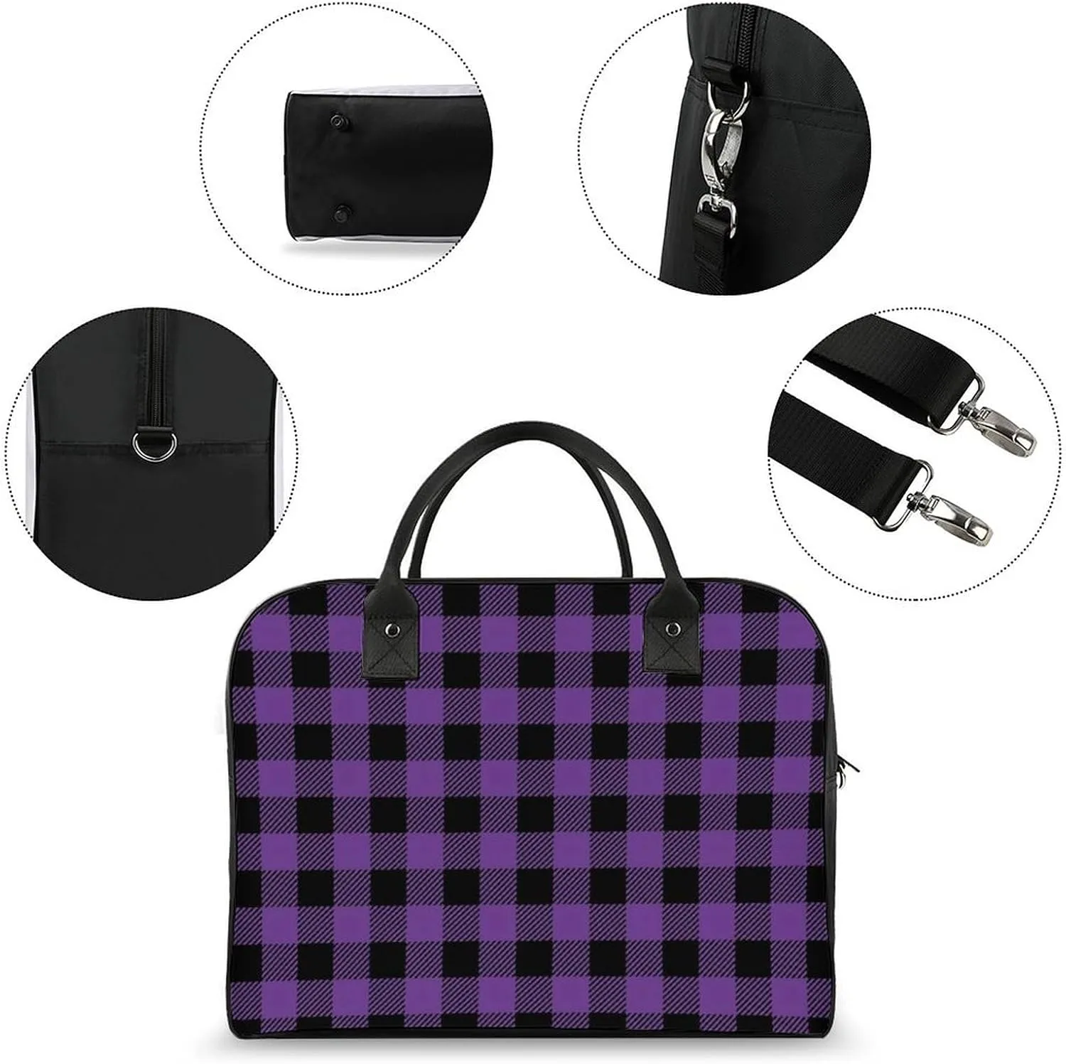 Ross Red Tartan Clans Fashionable Large Capacity Travel Handbag Unisex