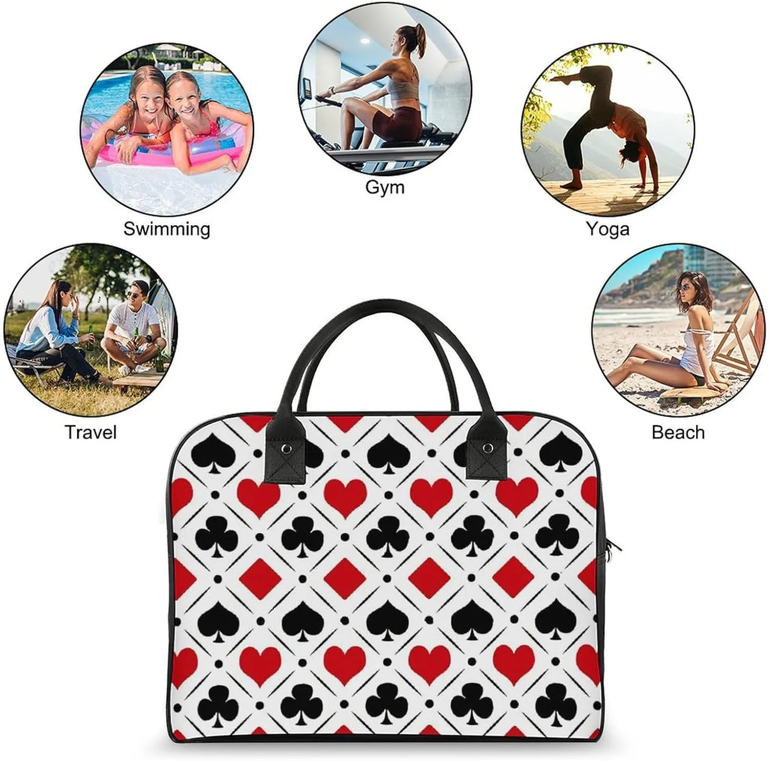 Ross Red Tartan Clans Fashionable Large Capacity Travel Handbag Unisex