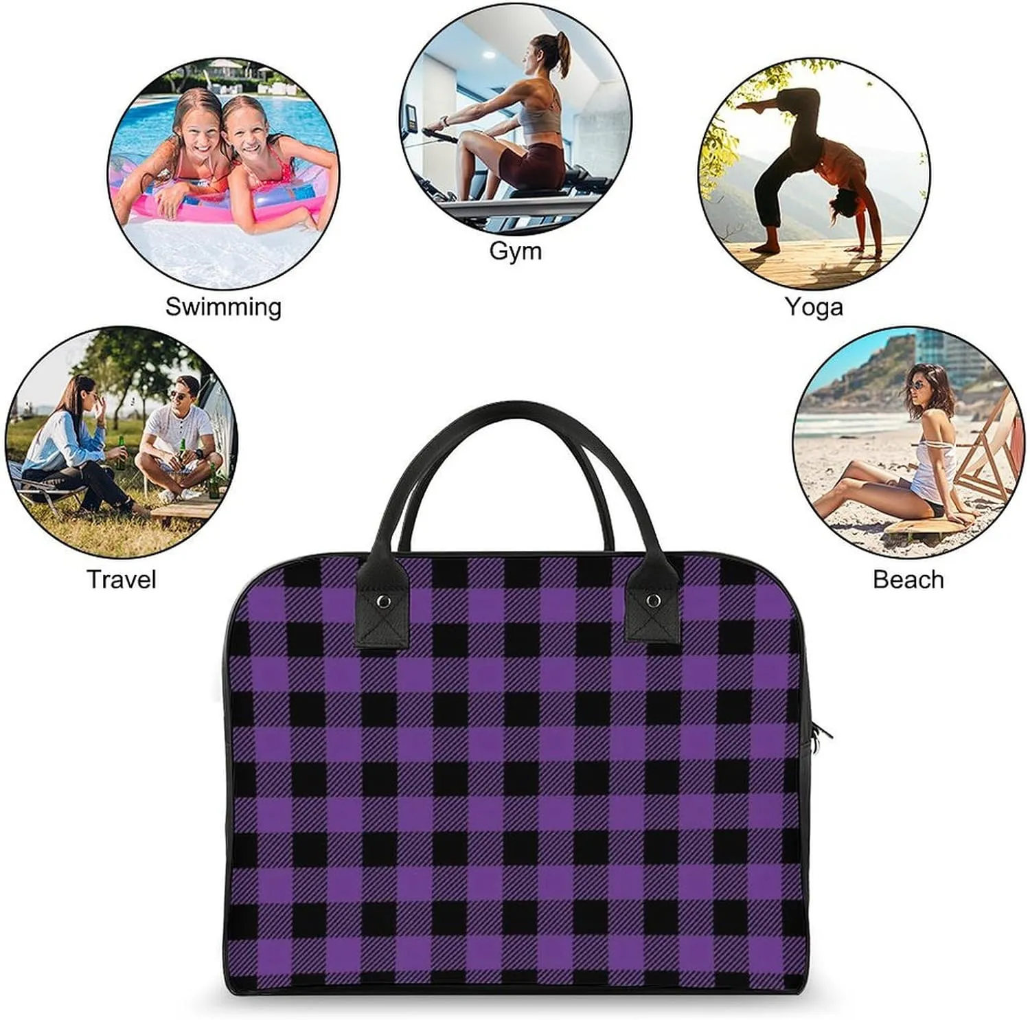 Ross Red Tartan Clans Fashionable Large Capacity Travel Handbag Unisex