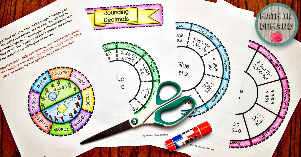 Rounding Decimals Wheel Foldable