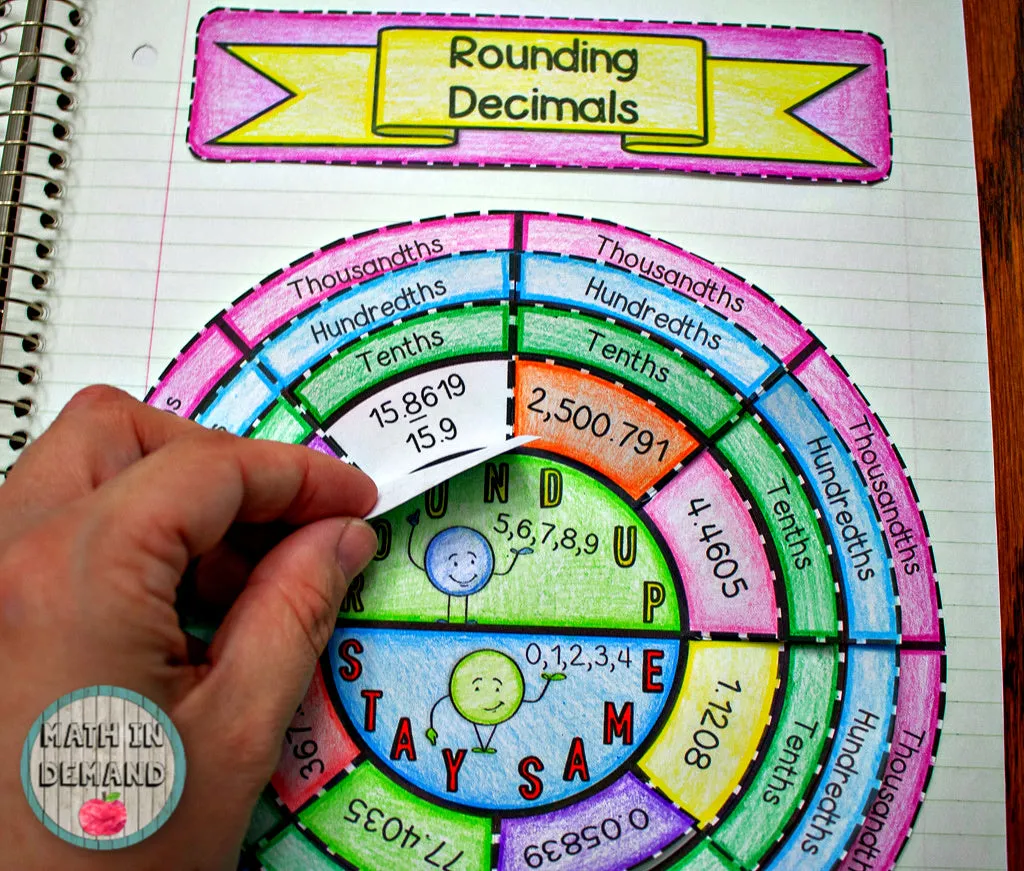Rounding Decimals Wheel Foldable