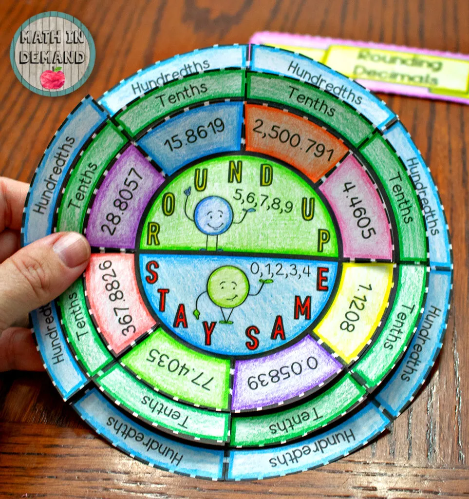 Rounding Decimals Wheel Foldable