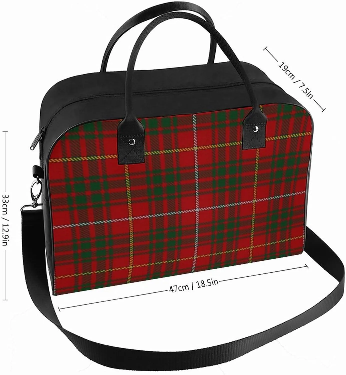 Royal Stewart Tartan Fashionable Large Capacity Travel Handbag Unisex