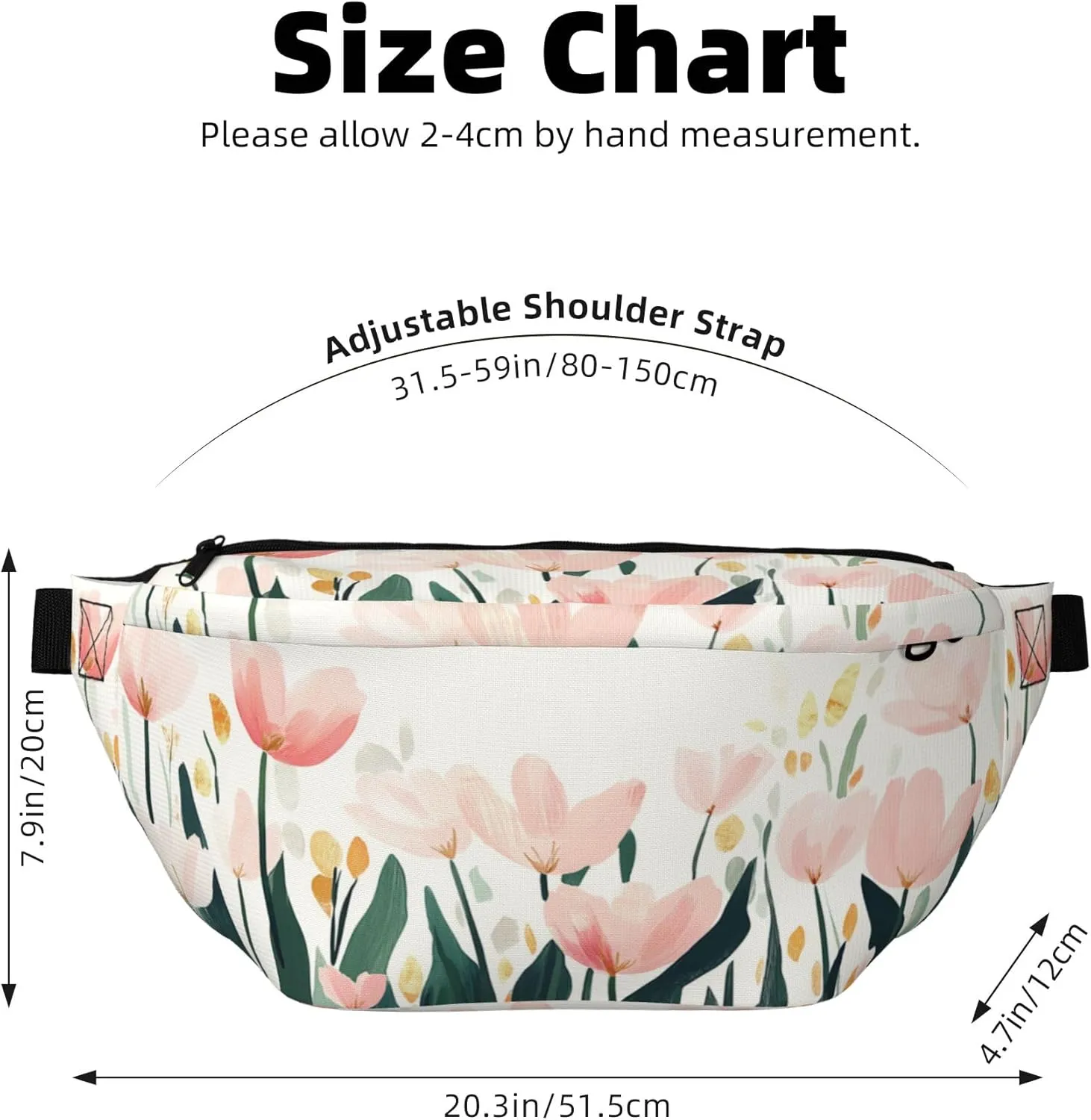 Running Waist Pack Tulip Flower Watercolor 2-in-1 Fanny Pack and Crossbody Bag Hiking Daypack for Men Women Running Travel Hiking Daily Commute