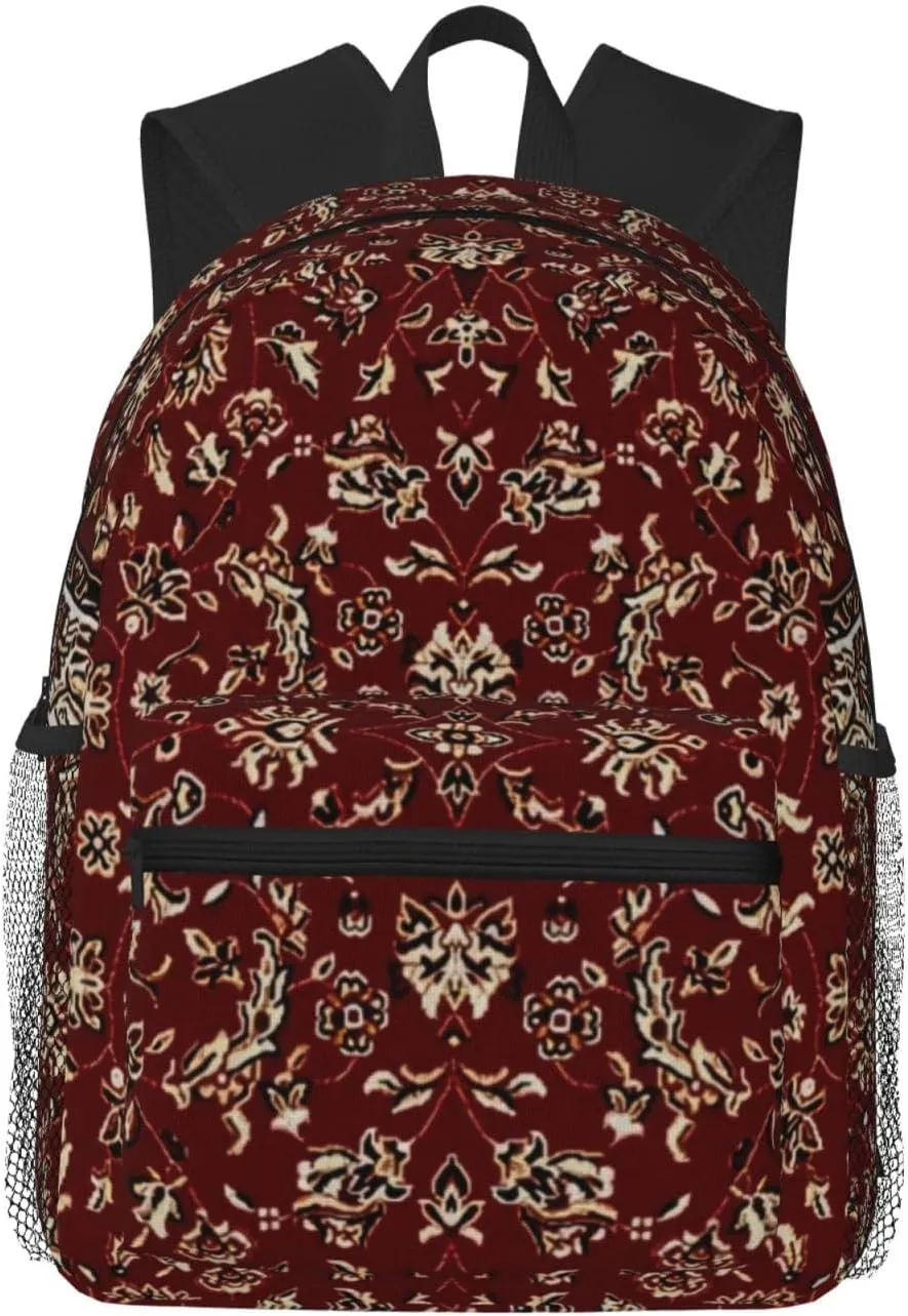 Rust Red Oriental Rug Lightweight Packable Backpack Travel Casual Hiking Daypack Foldable Backpack For Men Women