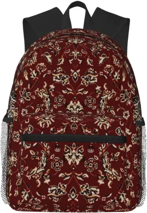 Rust Red Oriental Rug Lightweight Packable Backpack Travel Casual Hiking Daypack Foldable Backpack For Men Women