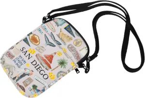 San Diego Cosmetic Makeup Bag - Travel & Vacation Gift for Her - Crossbody Bag