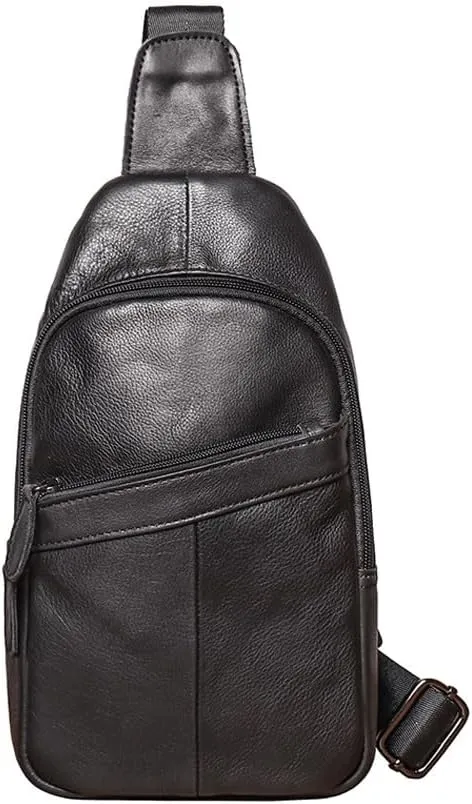 Sanded Leather Crossbody Bag Vertical Shoulder Bag Chest Bag Crossbody Bag