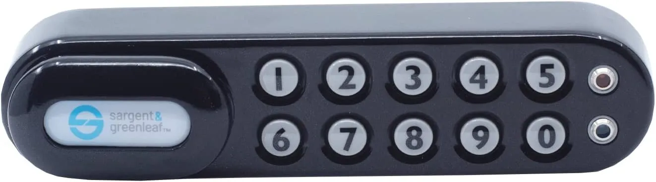Sargent & Greenleaf 1300V Electronic Digital Keypad Mechanical Code Lock for Medical Carts, Cabinet, Drawers, and Lockers, Battery Included (Black, Right)