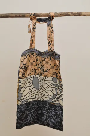 Sari Shopper Bag - Blue/Cream