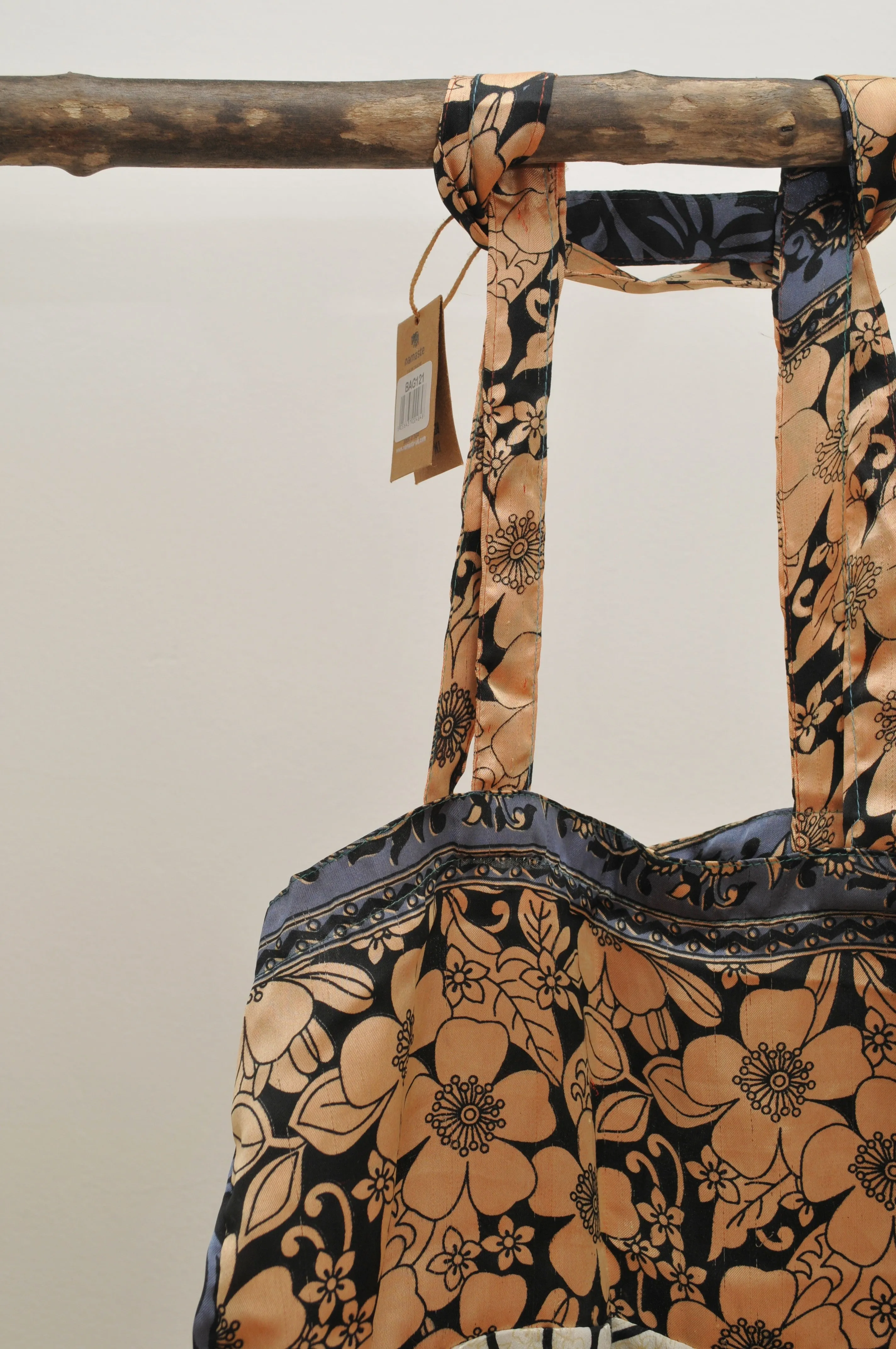 Sari Shopper Bag - Blue/Cream