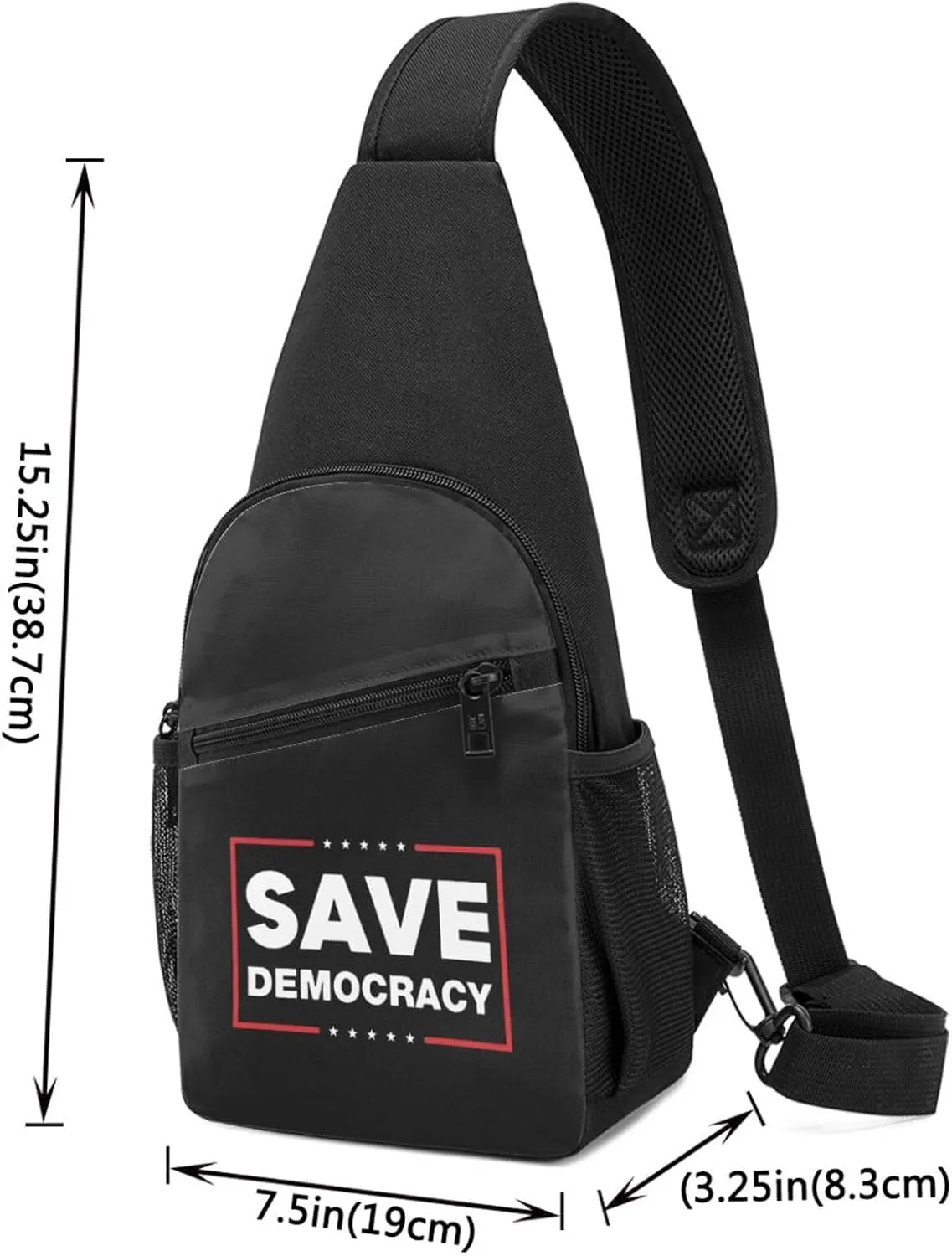Save Defend Our Democracy Vote Election Campaign Unisex Chest Bag Lightweight Crossbody Shoulder Bag Travel Pocket