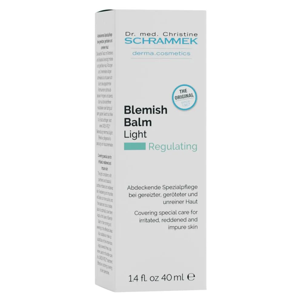 Schrammek Blemish Balm Light (1.4 fl oz) - Covering Special Care for Irritated, Reddened & Impure Skin - The Original since 1967 - BB Cream - Tinted Face Moisturizer - Facial Skin Care - Dr
