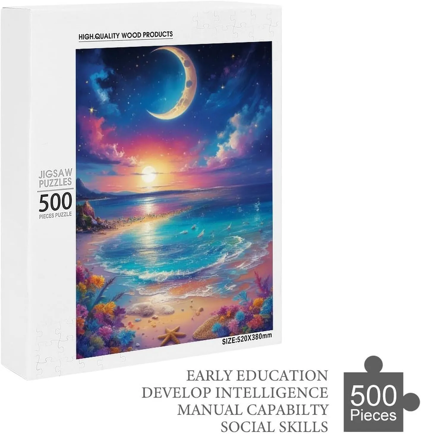 Sea Fish Diving Oil Painting 500 Piece Jigsaw Puzzles for Adults Jigsaw Puzzles 500 Pieces and Up Puzzle Game for Family Parent-Child Holiday Puzzles for Educational Gift for Women 20.5x15 Inch