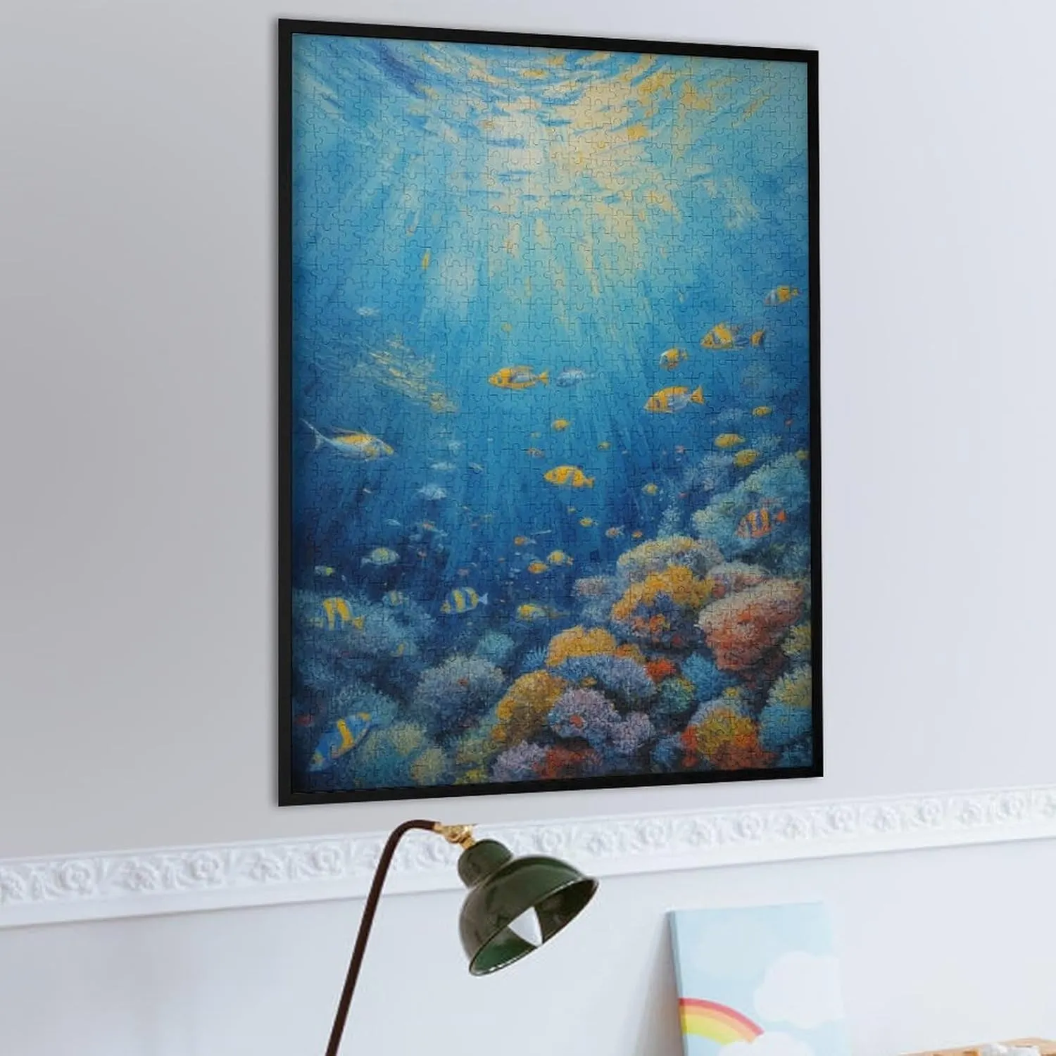 Sea Fish Diving Oil Painting 500 Piece Jigsaw Puzzles for Adults Jigsaw Puzzles 500 Pieces and Up Puzzle Game for Family Parent-Child Holiday Puzzles for Educational Gift for Women 20.5x15 Inch