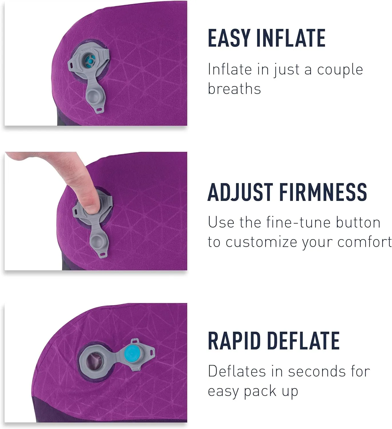 Sea to Summit Aeros Premium Traveller Inflatable Neck Pillow, Magenta