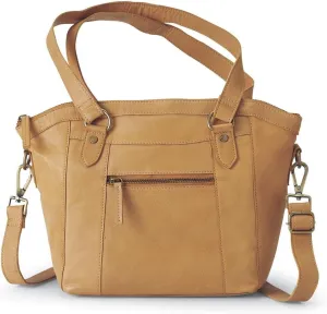 Seamed Genuine Leather Bag, Stylish Women’s Purse with Zip Closure, Ladies Handbag with Top-Handle and Detachable Crossbody Shoulder Strap