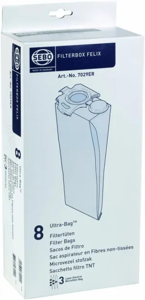 Sebo Filterbox Felix ULTRA 7029ER 8-Pack NEW Cloth Bag