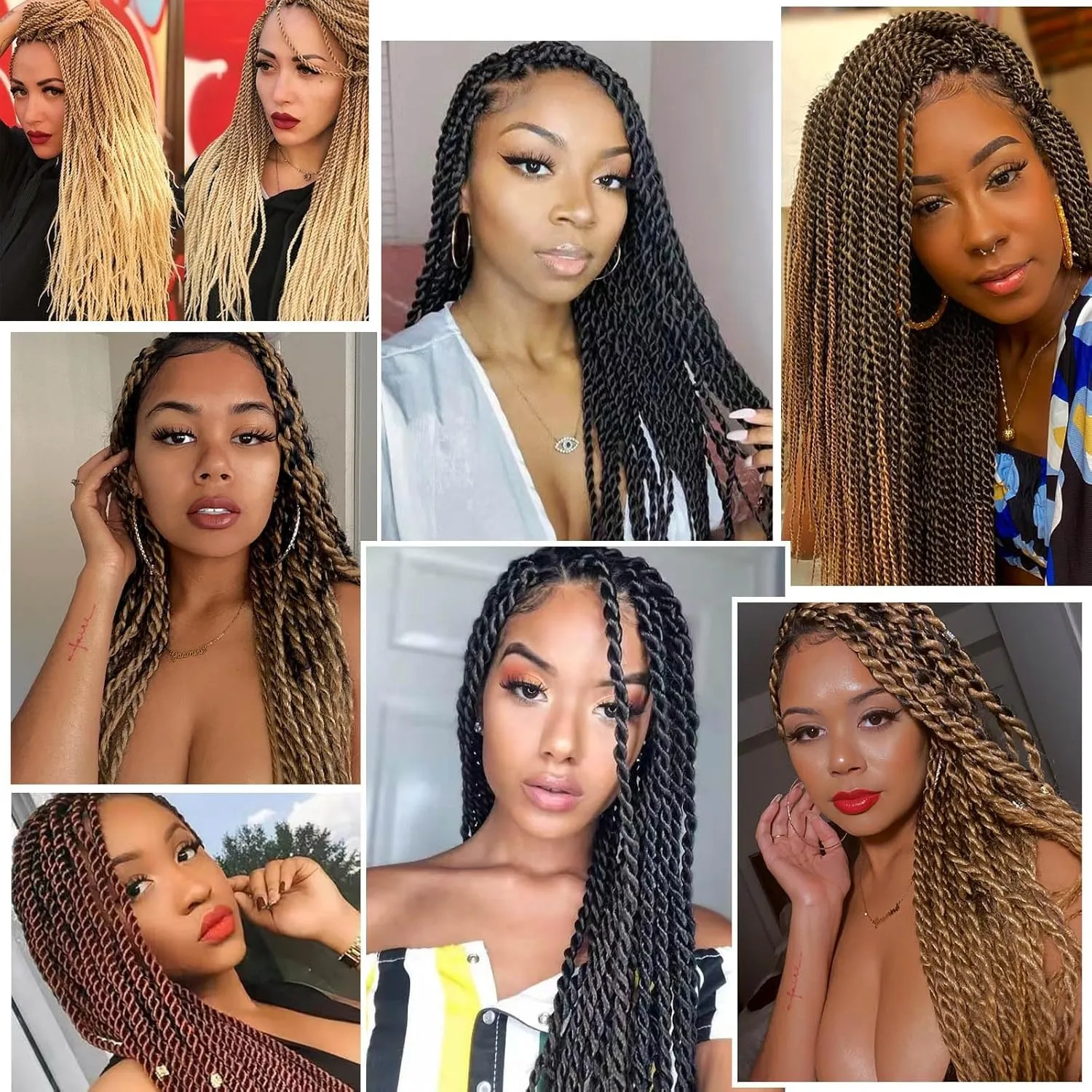 Senegalese Twist Crochet Hair-8 Packs 18 Inch Two Tone Senegalese Twist Crochet Braids For Women Human Hair,Black/Burgundy Pre Looped Crochet Braids, Synthetic Twist Crochet Hair (18in,TBug#)