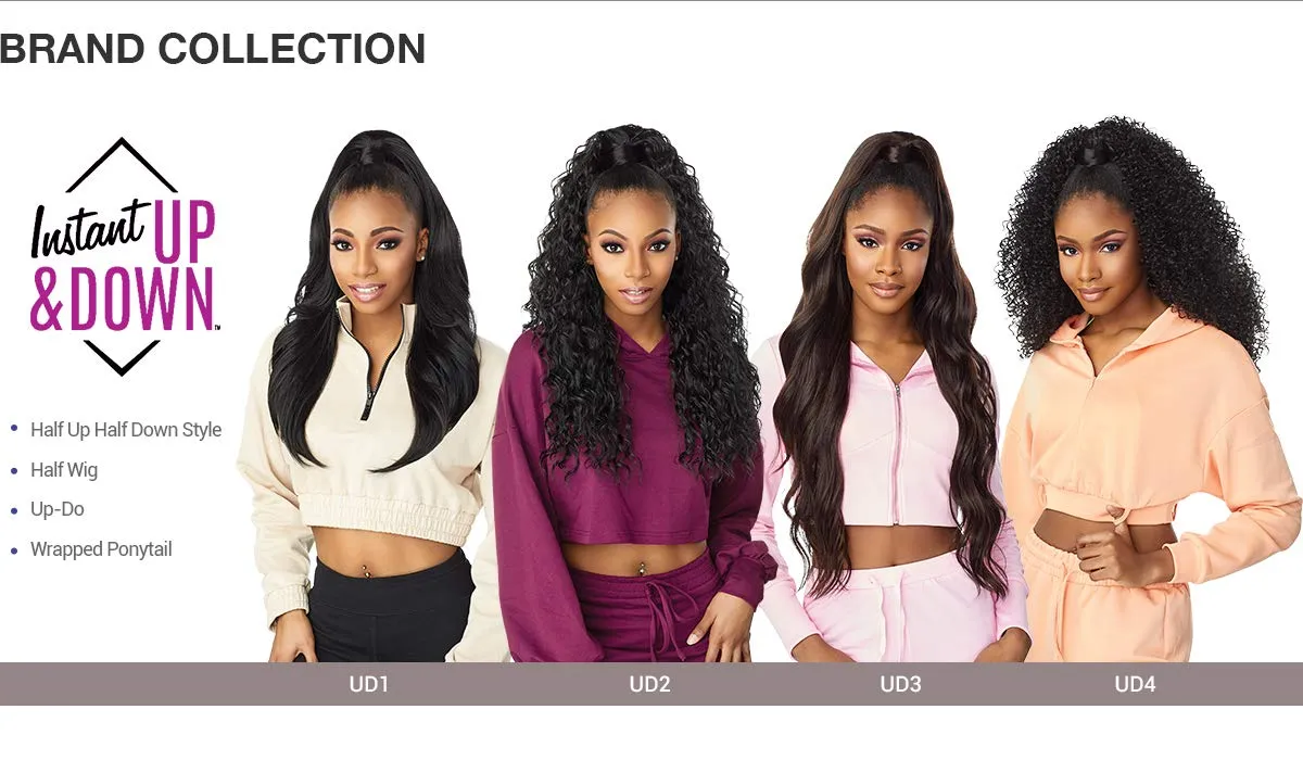 Sensationnel Instant Updown Halfwig Pony - Iud 2 4 Style in 1 Half Wig And Pony Drawstring (1B OFFBLACK)
