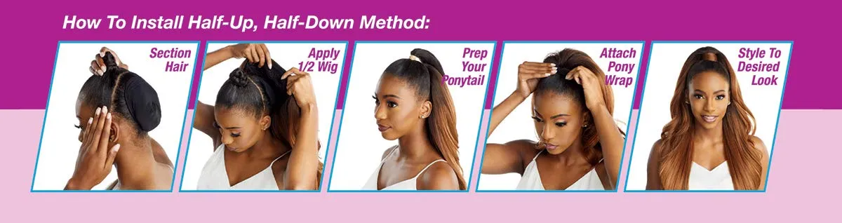 Sensationnel Instant Updown Halfwig Pony - Iud 2 4 Style in 1 Half Wig And Pony Drawstring (1B OFFBLACK)
