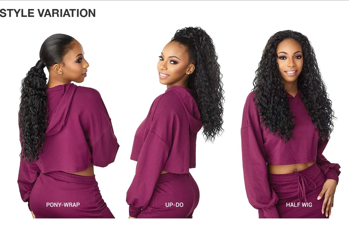 Sensationnel Instant Updown Halfwig Pony - Iud 2 4 Style in 1 Half Wig And Pony Drawstring (1B OFFBLACK)