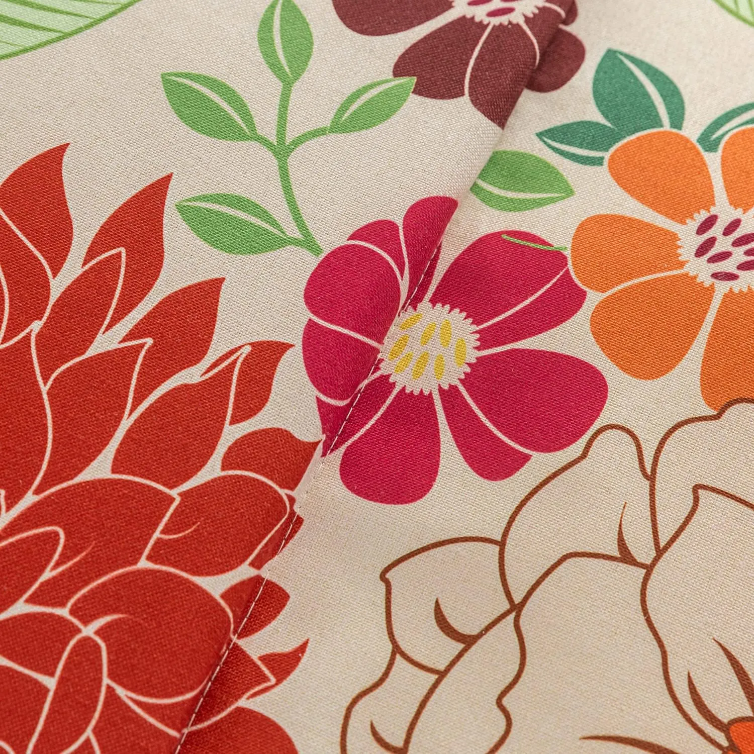 Set of 4 Outdoor Dining Chair Cushions, Comfort Patio Seating Cushions, 44 x21x4.5 inch, Single Welt and Zipper, Blooming Fiesta