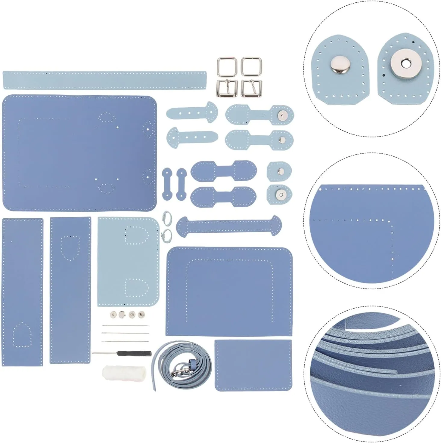 SEWACC DIY Handbag Making Materials Pu Leather Craft Knitting Crochet Bag Making Kit Clutch Purse Making Supplies Handmade Sewing Tote Bag All Accessories