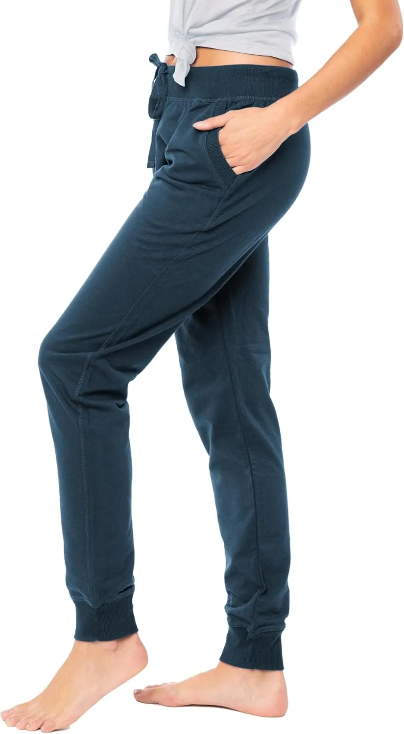 Sexy Basics Women's Drawstring Joggers | Knit Cotton Sweat Pants | Multi Packs & Colors
