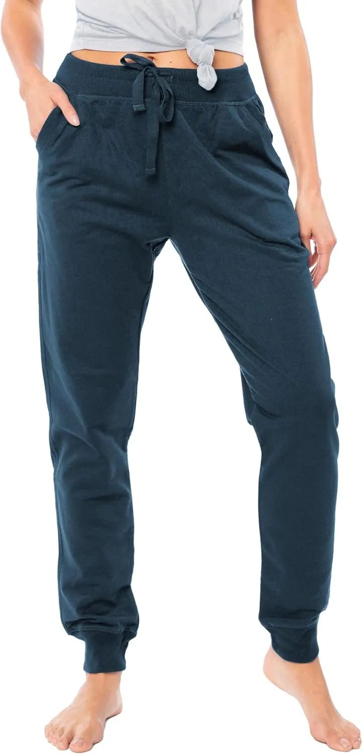 Sexy Basics Women's Drawstring Joggers | Knit Cotton Sweat Pants | Multi Packs & Colors