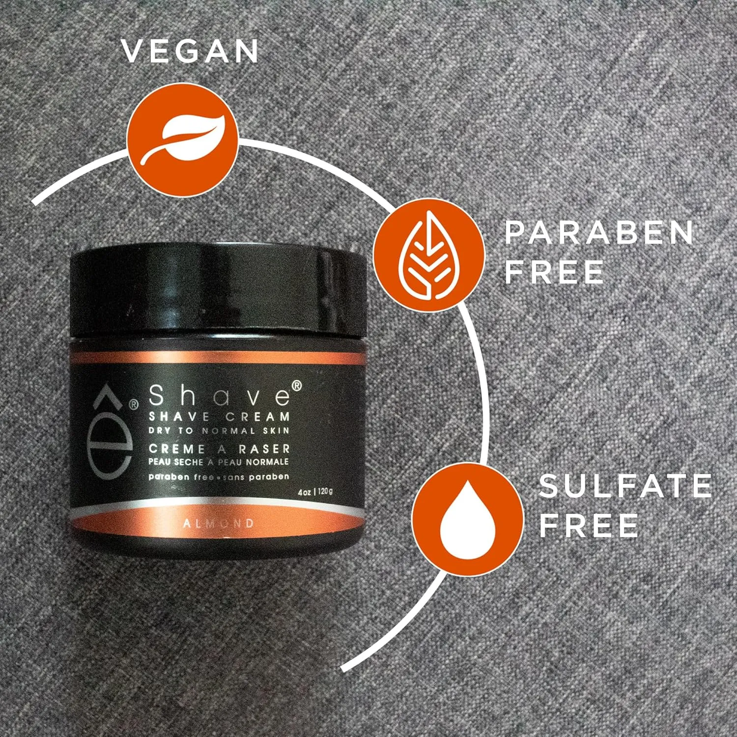 Shaving Cream for Men 4 oz, Almond, prevents shaving irritation and razor burn, generates a rich lather for a soft, silky, Smoothest Shave