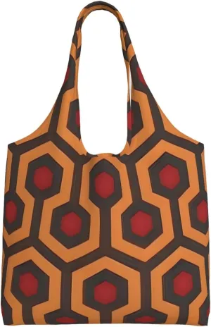 Shining Overlook Printed single-shoulder canvas bag, large-capacity grocery shopping bag, light and easy to carry
