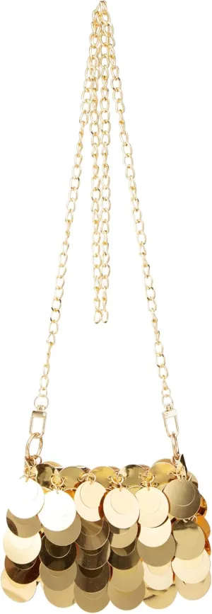 Shiny Metallic Plastic Sequin Crossbody Bag for Nightclub Shoulderbag Evening Bag and Wedding