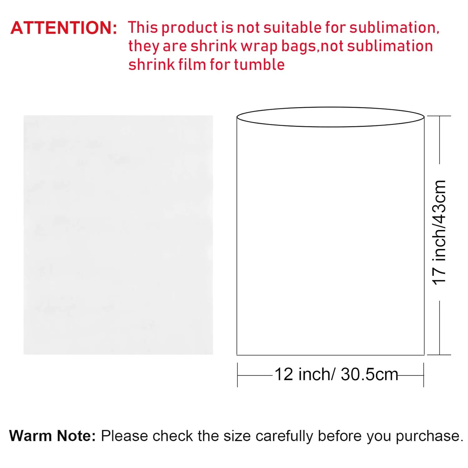 Shoe Shrink Wrap,100 Pcs 12x17 Inches Clear PVC Heat Shrink Wrap Bags for Packagaing DVD/CD, Candles,Small Gifts Baskets, Homemade DIY Projects