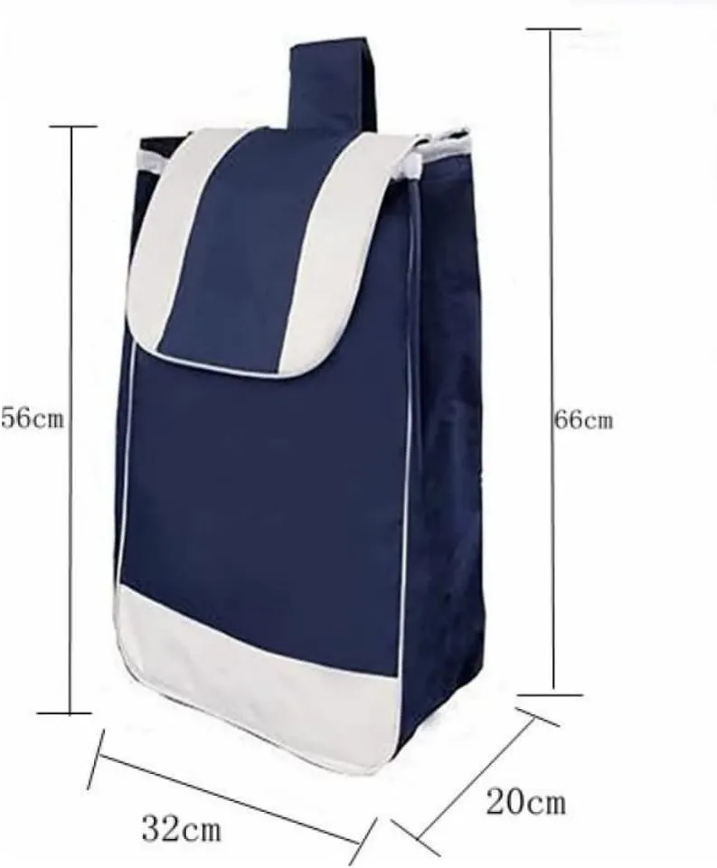 Shopping Cart Replacement Bag, Oxford Cloth Waterproof Storage Bag, Trolley Replacement Bag Shopping Cart Backup Trolley Bag Push Cart Luggage Bag Replacement Grocery Cart Bag (Beige Navy)