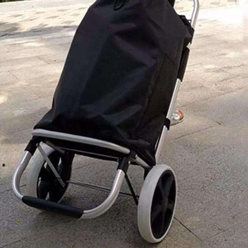 Shopping Cart Trolley Grocery Aluminium Foldable Luggage Wheels Basket Carts Bag