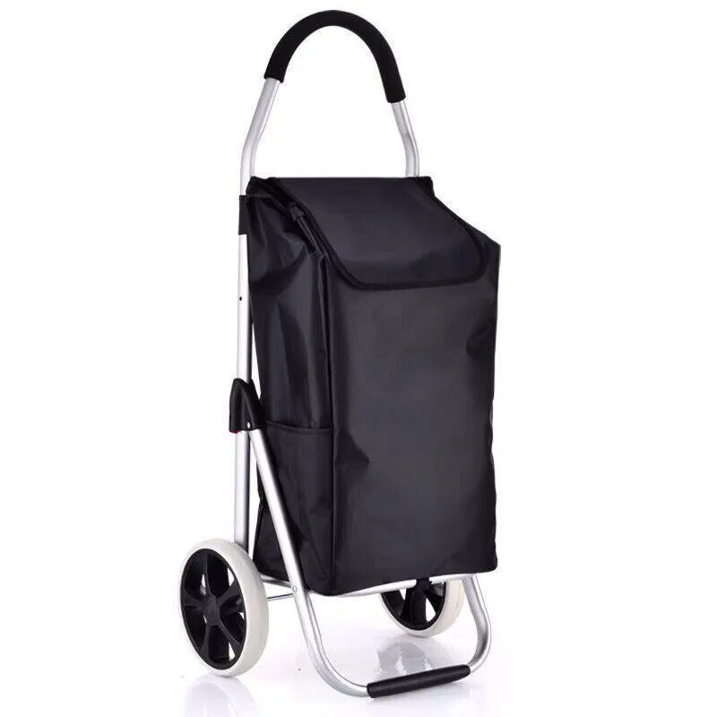Shopping Cart Trolley Grocery Aluminium Foldable Luggage Wheels Basket Carts Bag