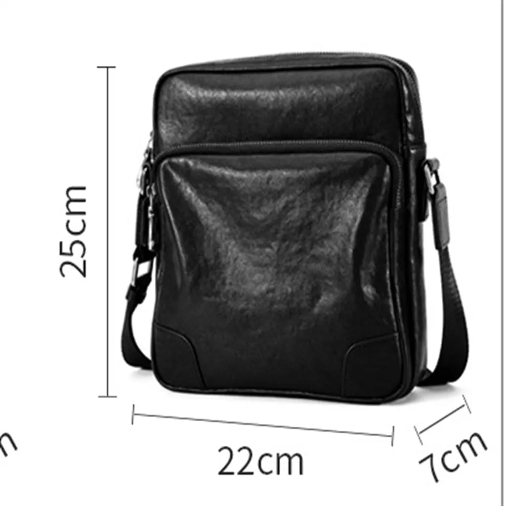 Shoulder Bag Business Casual Crossbody Layer Cowhide Leather Large Capacity Vertical Shoulder Bag