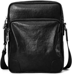 Shoulder Bag Business Casual Crossbody Layer Cowhide Leather Large Capacity Vertical Shoulder Bag