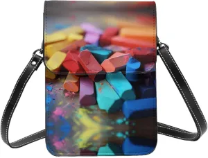 Shoulder Bag Crossbody Cell Phone Purse Colored Chalk Printed Crossbody Bags