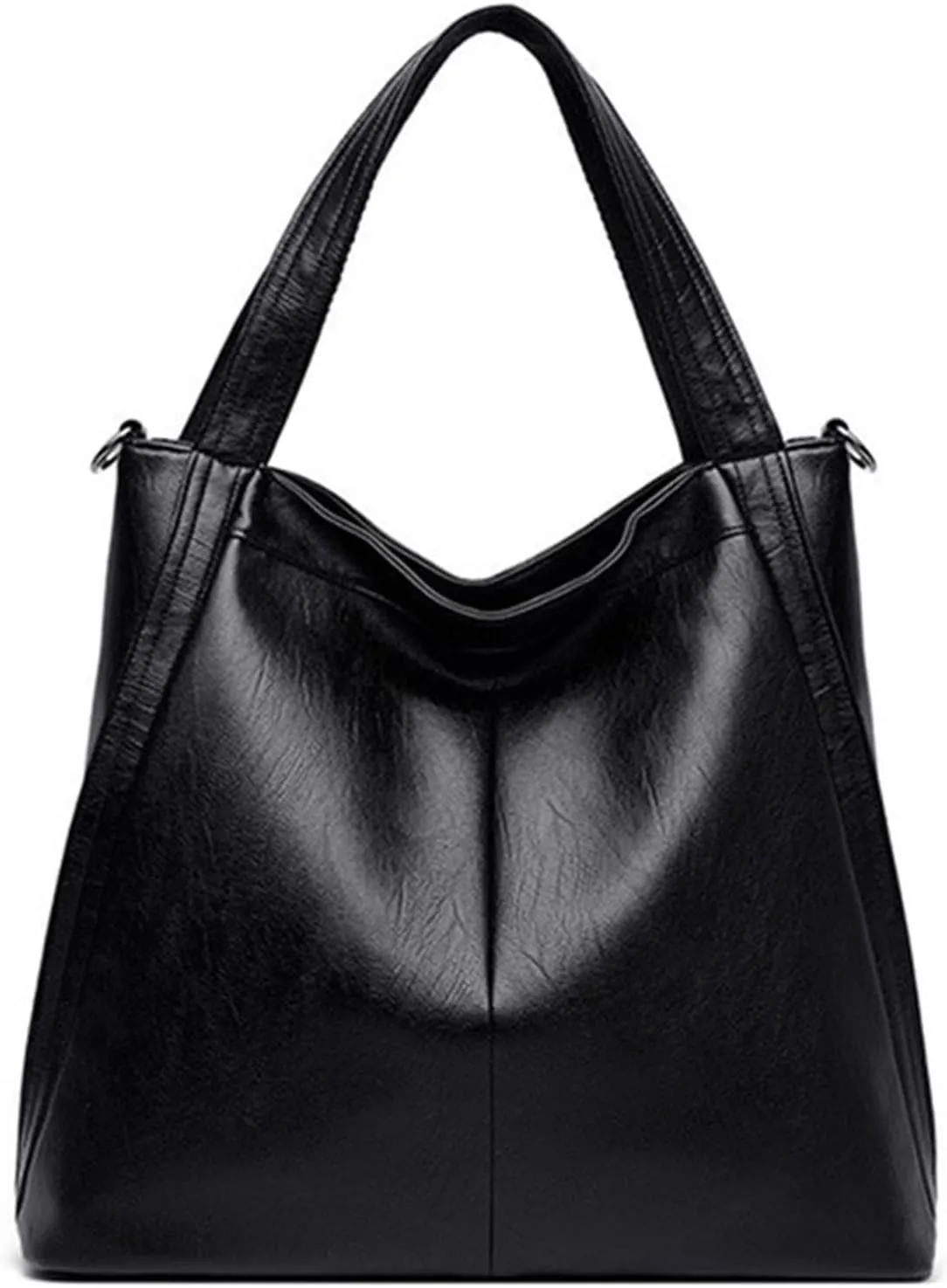 Shoulder Bag Large Capacity PU Shoulder Bag for Women Versatile and Stylish Single Shoulder Tote(Black)