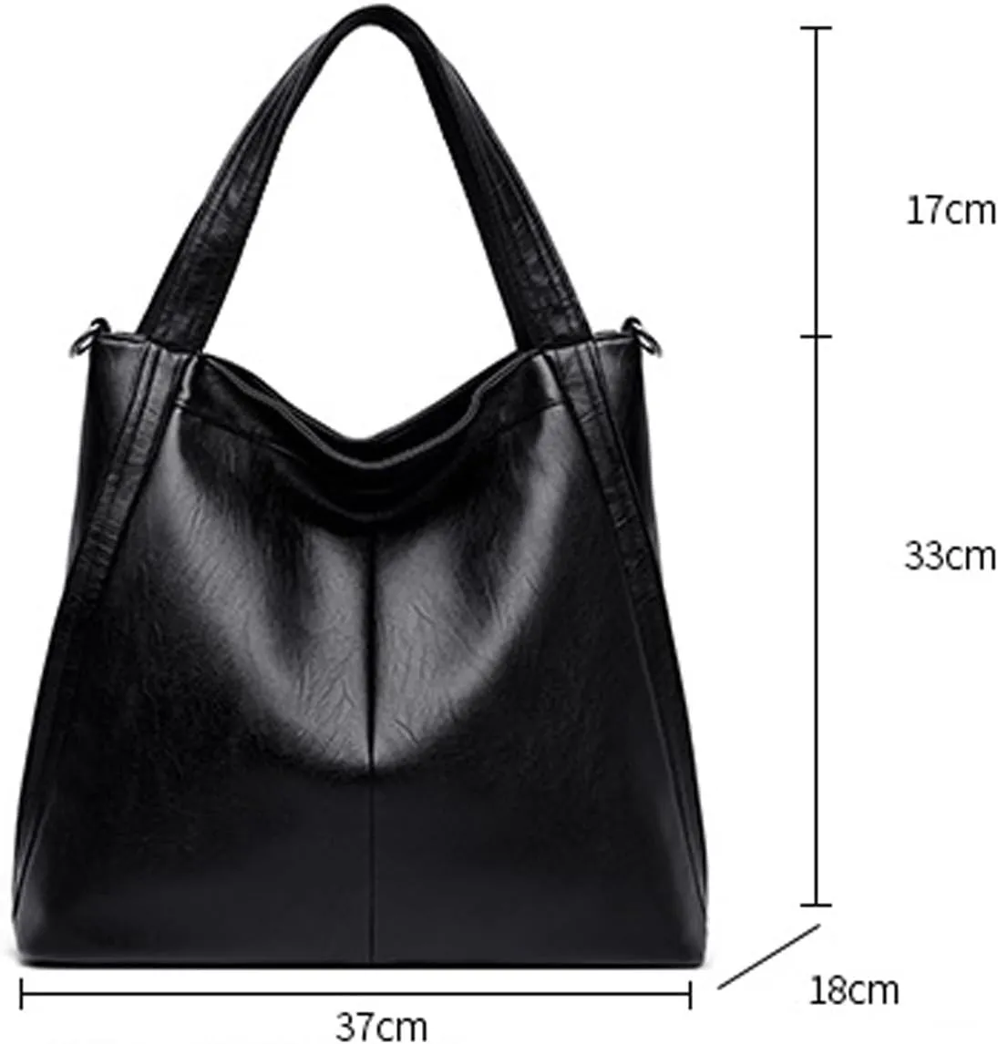 Shoulder Bag Large Capacity PU Shoulder Bag for Women Versatile and Stylish Single Shoulder Tote(Black)