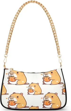 Shoulder Bags for Women Beaver Hobo Tote Handbag Small Clutch Purse with Zipper Closure