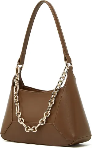 Shoulder Bags for Women, Luxury Genuine Leather Hobo Handbags, Crossbody with Two Straps and a Chain