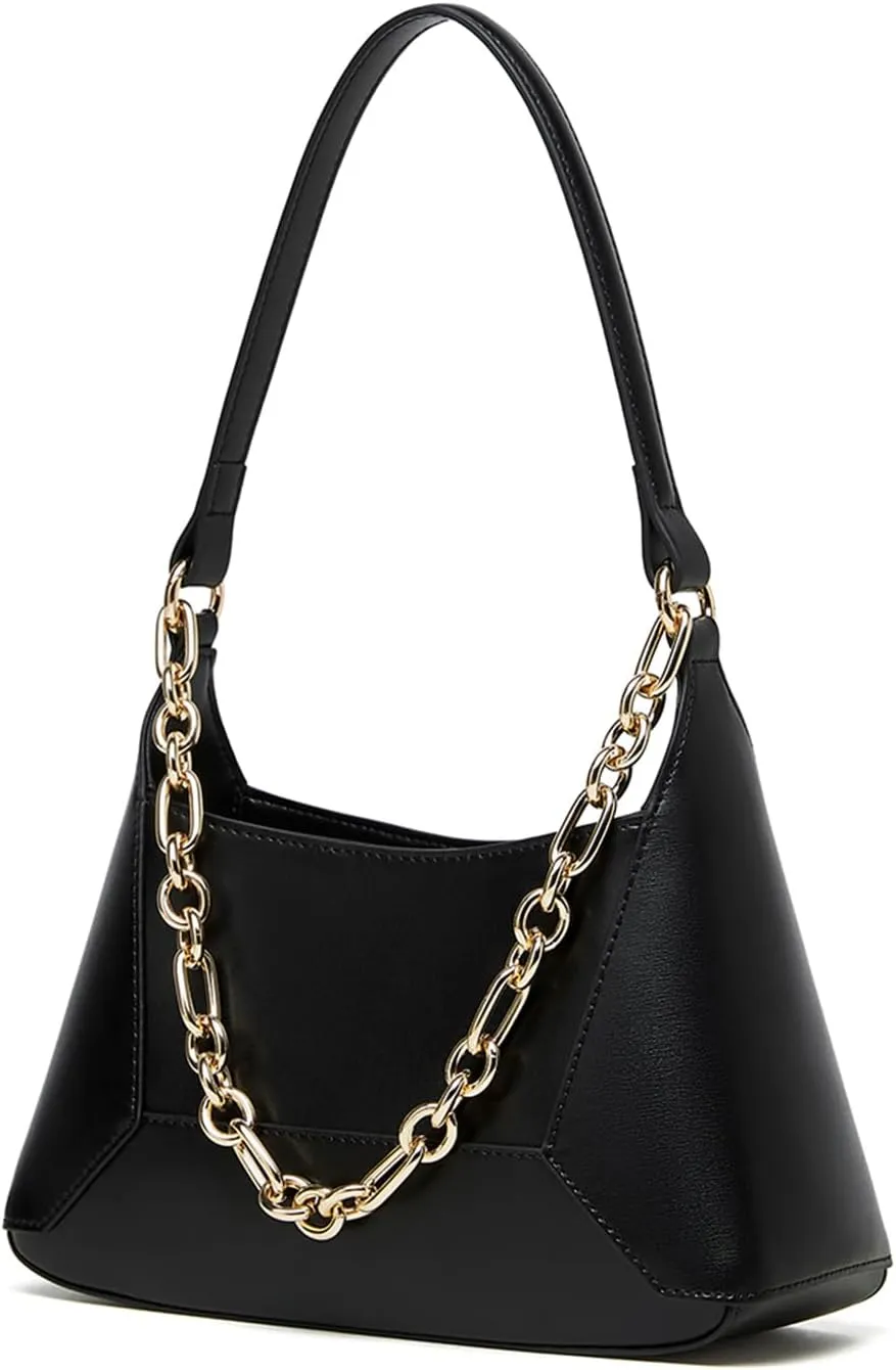Shoulder Bags for Women, Luxury Genuine Leather Hobo Handbags, Crossbody with Two Straps and a Chain