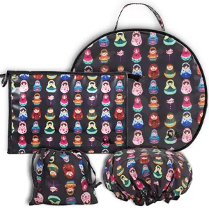Shower Cap  & Cosmetic Bags Gift Set - Babushka Print